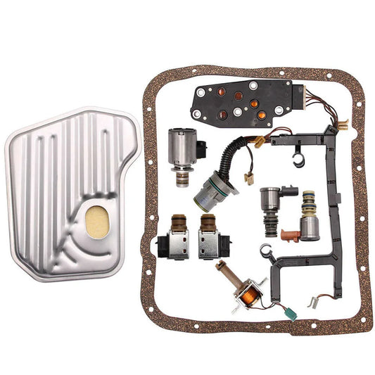 9PC Refurbished 4L60E and 4L65E Transmission Solenoid Kit Set W/Harness Fit for 1993-2005 GM Automotive Replacement Parts
