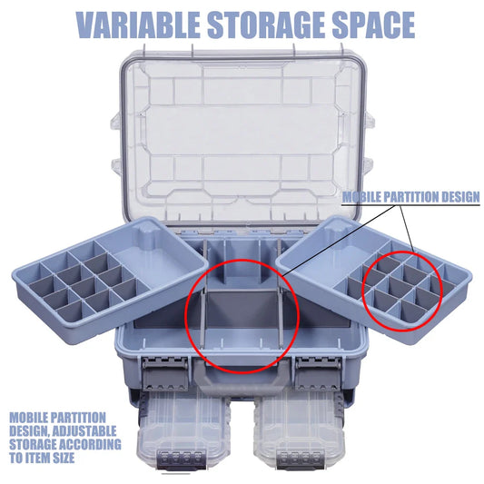 SAMOLLA Fishing Tackle Box Large Capacity Portable Multi-functional Waterproof Bait Accessories Outdoor Camping Storage Box