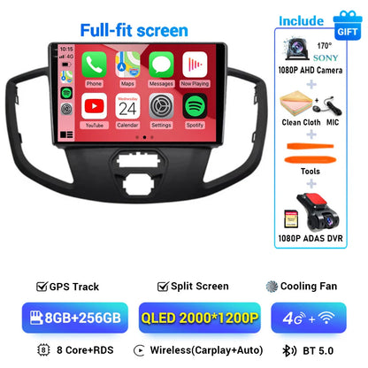 Android 15 Wireless Carplay&Auto WIFI+4G For Ford Transit 2015 2016 2017 2018 Car Radio Multimedia Video Player GPS Stereo 2din