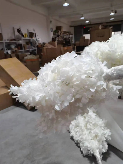 100pcs 90cm White Branch Snow Cherry Blossom Artificial Flower Home Living Room Decoration Wedding Outdoor Party Shooting Props