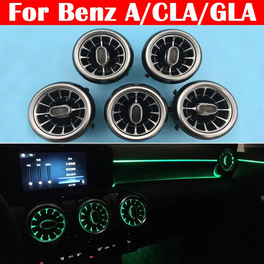 12-color For Benz A/CLA/GLA W176 W117 W156 LED Air Vent Outlet Backlight Nozzle Atmosphere Lamp Door Dashboard Ambient Light