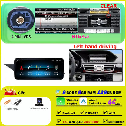 Car Radio Multimedia Android 14 For Mercedes Benz E Class W212 2009-2015 Auto Navigation GPS WIFI 4G Wireless CarPlay DSP Stereo