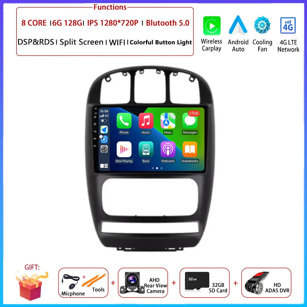 for Chrysler Voyager RG RS Town & Country RS 2000 - 2007 Android Auto Carplay Car Radio Multimedia Player GPS Navi DSP Stereo