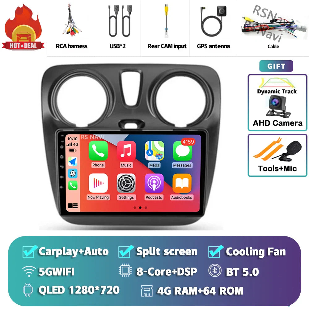 Android 14 Car Radio For Renault Lodgy Dacia Dokker 2012 2013 - 2021 Autoradio Auto Carplay WIFI+4G Multimedia DSP Stereo Player