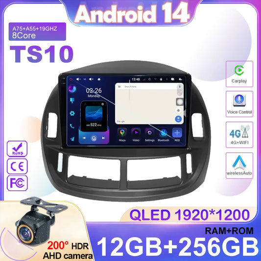 Android 14 Car For Toyota Previa ESTIMA ACR30 Tarago 2002-2006 QLED Stereo Radio Multimedia Player Head Unit GPS 4G BT Carplay