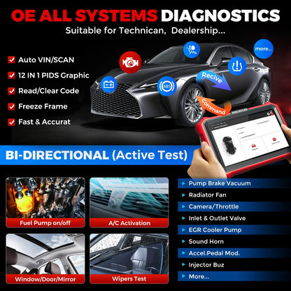 2025 New KINGBOLEN K8 PRO 8 inch Lifetime Free Car Diagnostic Tools All System 34 Reset ECU Coding Bi-directional CAN FD DOIP