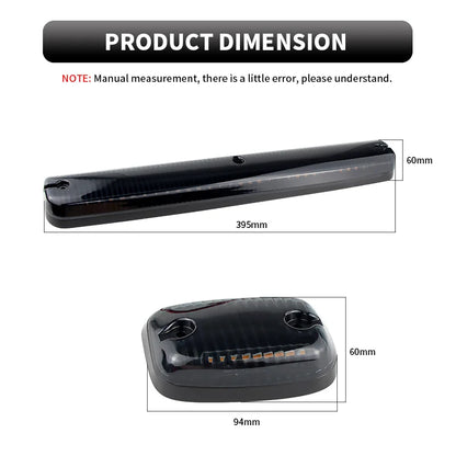 3PC Smoke Cab Roof Running Amber Side Clearance Dome LED Lights For Chevy Silverado G/M C Sierra 2007-2013