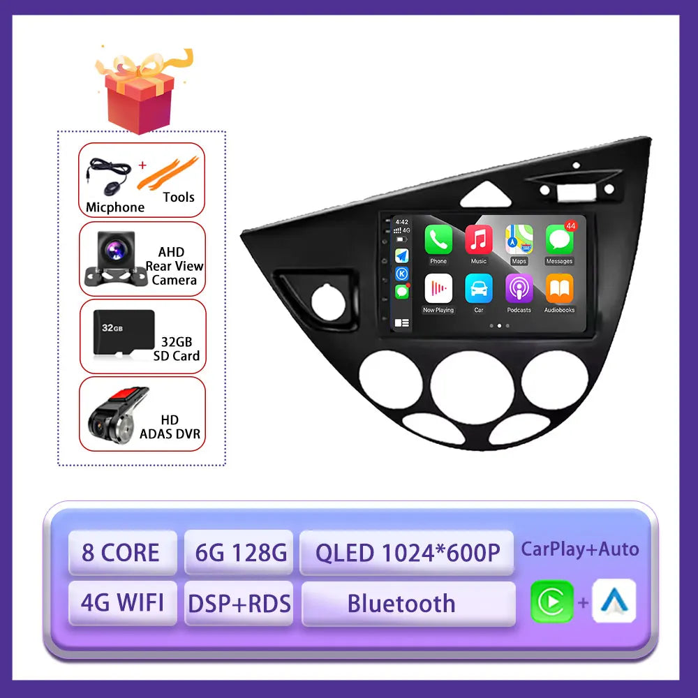Car Radio 7inch Autoradio for Ford Fiesta 1995-2001 Focus MK1 1998-2004 Multimedia Video Car Radio Player DSP Carplay Android