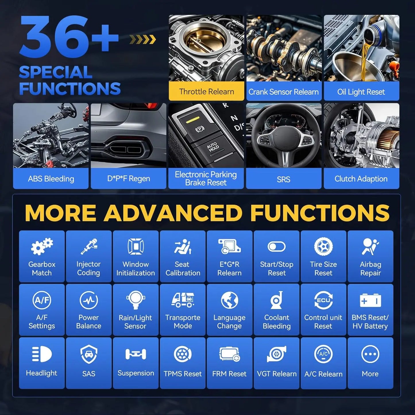 XTOOL D7 V2.0 OBD2 Scanner Automotivo Car Diagnostic Tool OBD 2 Scanner Active Test Code Reader Key Programming Tool 36+ Reset