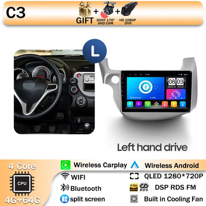 Android 14 For HONDA FIT JAZZ 2008 2009 2010 2011 2012 2013 Car Stereo Radio Multimedia Wireless Carplay Android Auto GPS 4G BT