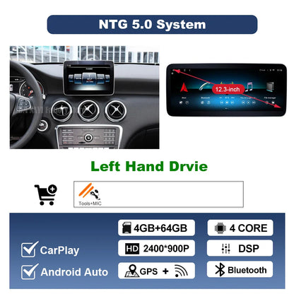Wireless CarPlay Android Auto For Benz A Class 2013-2018 GLA Class 2015-2019 Navigation GPS Multimedia Display Head Unit BT DSP