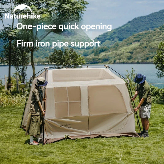 Naturehike Village 6.0 One Touch Tent Hut Automatic Tent for 4-8 People Family Camping UPF11000+ Waterproof 150D Black Coated