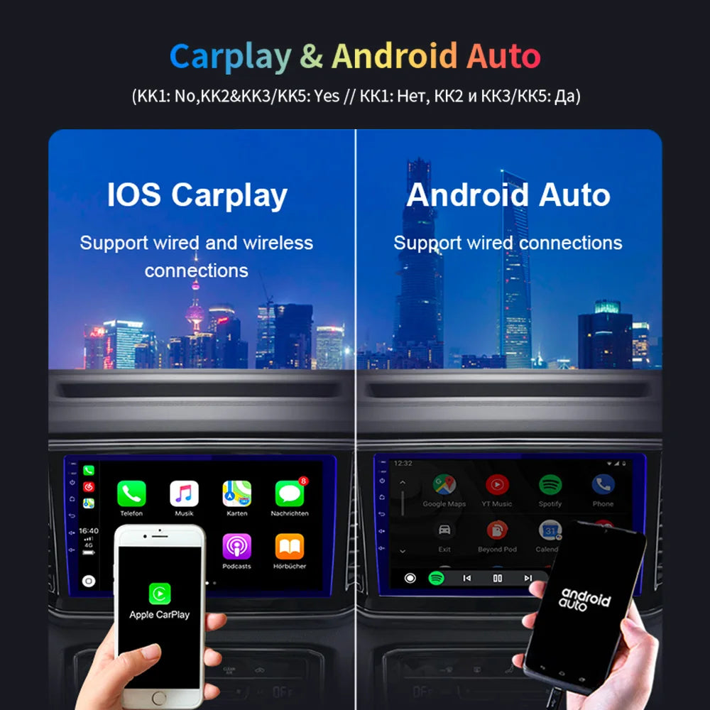 EKIY KK5 2 Din Android 7 9 10 in Car Multimedia Video Player Universal Stereo Radio GPS For Volkswagen Nissan Hyundai Kia Toyota