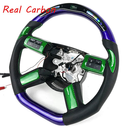Real Carbon Fiber Steering Wheel For Dodge 2005-2010 charger srt8 for Chrysler 300C Custom LED Steering Wheel