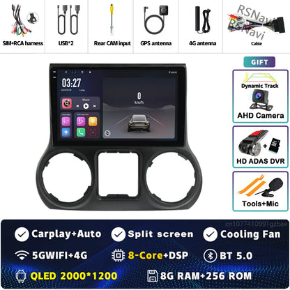 Android 14 Carplay Auto For Jeep Wrangler 3 JK 2015 2016 2017 Car Radio Player Multimedia srereo Navigation BT 4G WIFI DSP