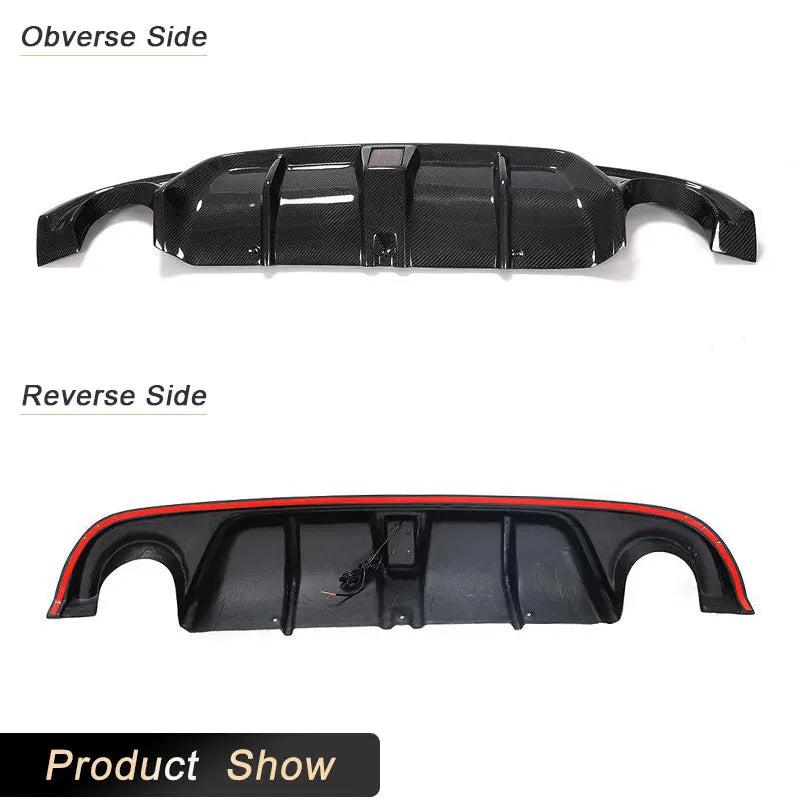 Real Carbon Fiber Car Racing Rear Bumper Diffuser Lip Spoiler For Infiniti Q50 2014-2017 Rear Diffuser Lip Apron with Light