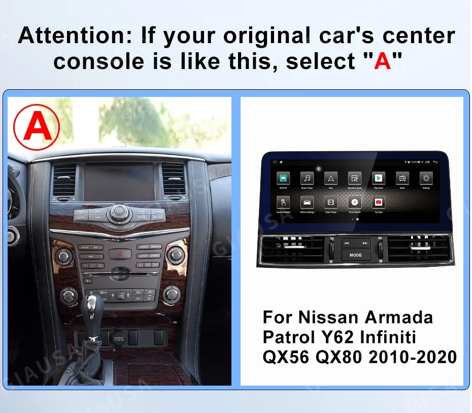 12.1inch Android 13 Screen Radio For Nissan Patrol Y61 Y62 Infiniti QX80 QX56 GPS Carplay Navigation Car Multimedia Video Player