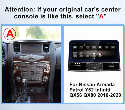 12.1inch Android 13 Screen Radio For Nissan Patrol Y61 Y62 Infiniti QX80 QX56 GPS Carplay Navigation Car Multimedia Video Player