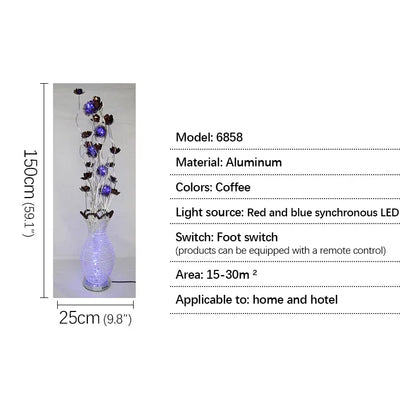 86LIGHT Nordic Blue Floor Lamp Modern Art Living Room Bedroom Hotel  Aluminum Wire LED Originality Flower Light