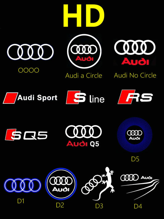 2X HD Led Car Door Logo Projector Welcome Light For Audi A3 A4 B8 8P 8V A6 C7 A5 Q5 B7 B6 S LINE QUTTRO RS Q3 SQ5 Q7 S3 S4 S5 S6