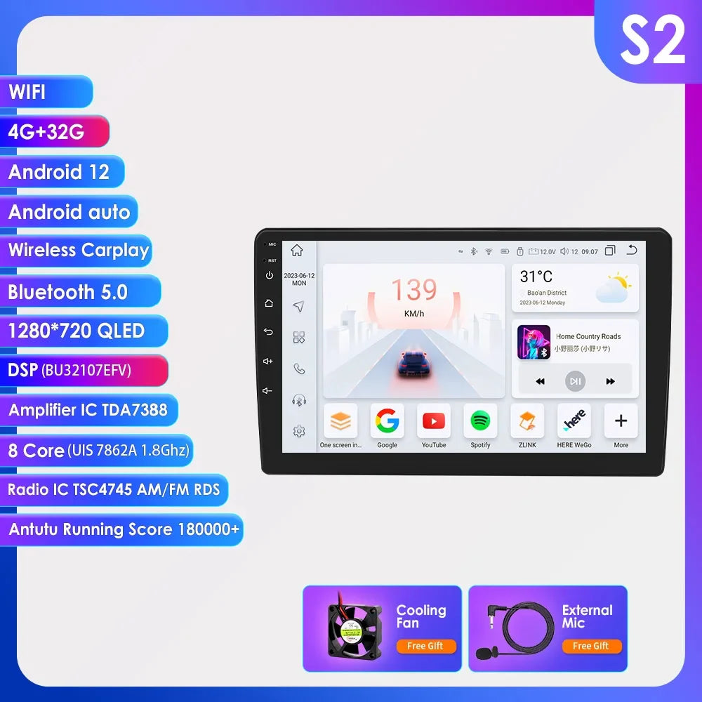 Hizpo 10.1 Inch Android Auto Car Radio Multimedia Video For JEEP Compass Patriot Chrysler 300C Sebring Liberty Dodge Wrangler BT