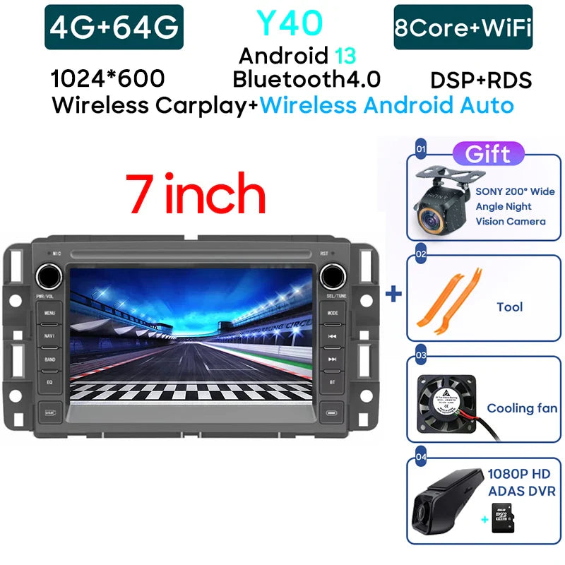 Car Radio Carplay Android Player For Chevrolet Silverado Impala GMC Yukon Acadia Sierra Navigation GPS 5G Wifi Video No 2din DVD