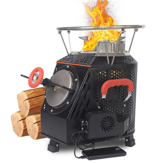 Wood Burning Camping Stove, Smoke-Free Outdoor camp Cooking Stove, Ideal for Motorhomes, Heating Solutions, Garden Parties, and
