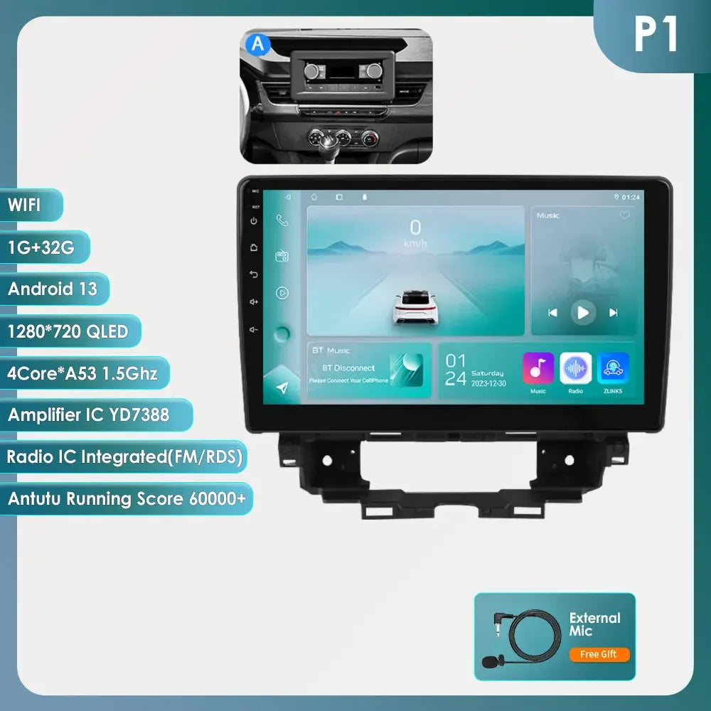 Hizpo Car Intelligent Systems Carplay Android Car Radio for Renault Kangoo 2019-2025 Multimedia Video Player WIFI 7862 Autoradio