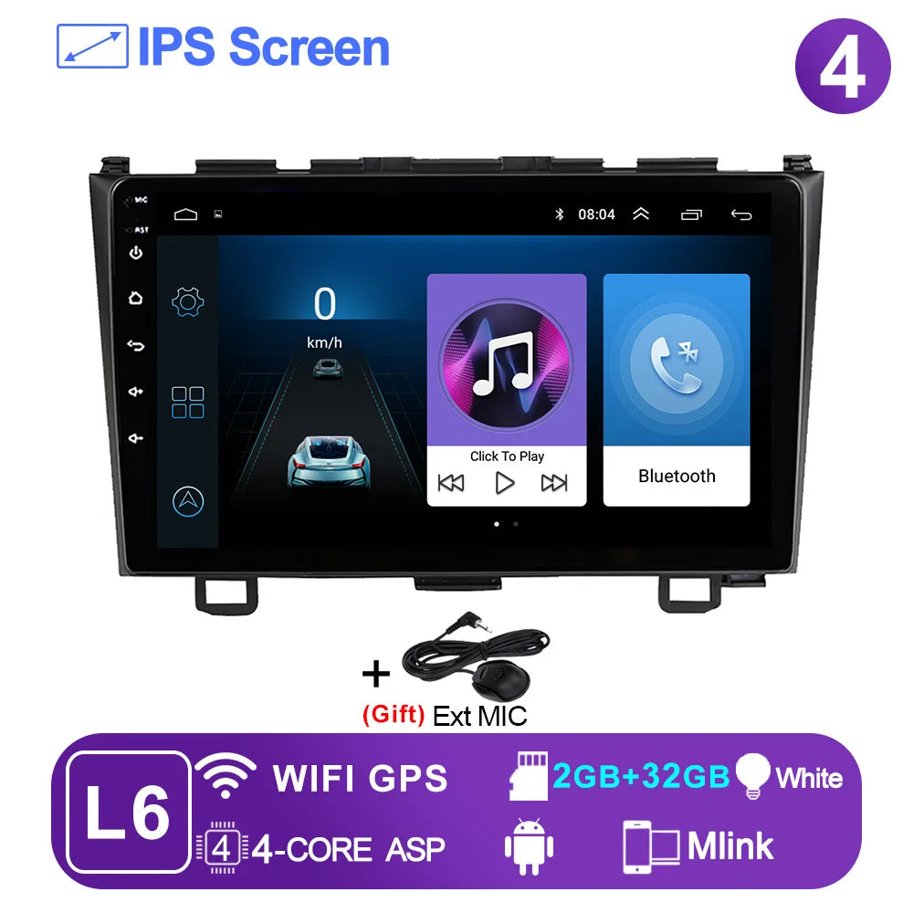 LEHX Pro 5G WIFI 8 Core Android 14 2 Din Autoradio Car Radio Multimedia Player For Honda CRV CR-V 2006-2011 Carplay gps dvd QLED
