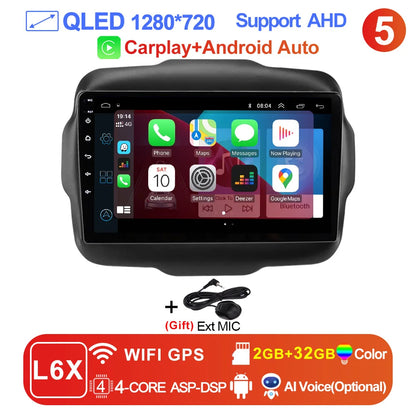 LEHX L6Pro 4G LTE DSP Car Radio Android Auto Video Multimedia Player For Jeep Renegade 2016-2020 Carplay 2din dvd Autoradio  gps