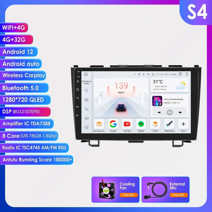 Hizpo Car Radio for Honda CRV CR-V 2007-2011 Multimedia Video Player Navigation Stereo GPS Android 13 Carplay Head Unit No DVD