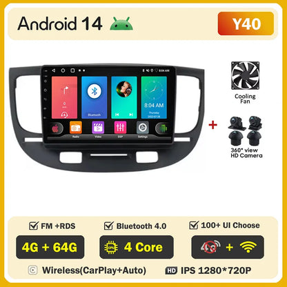 Android 2 din For Kia RIO 2 2005 - 2011 Car Radio Multimedia GPS Navigation Player Auto NO 2din DVD Screen Carplay Stereo WIFI