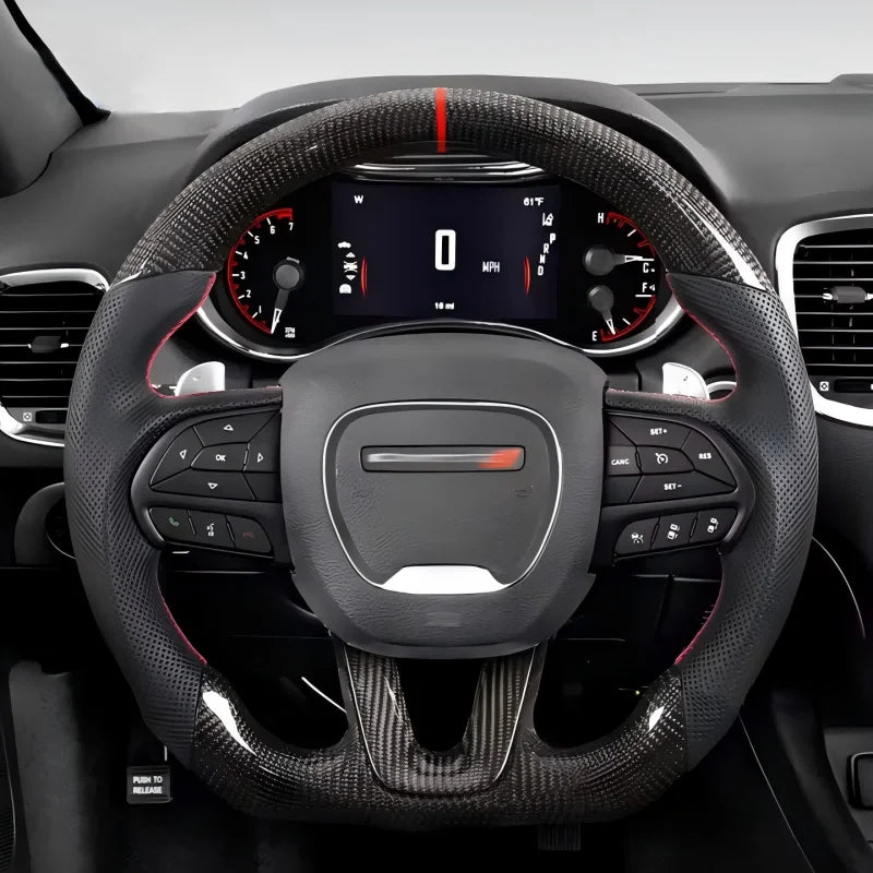 USA Warehouse Real Carbon Fiber Steering Wheel For Dodge 2015+, Challenger Custom Car Steering Wheel