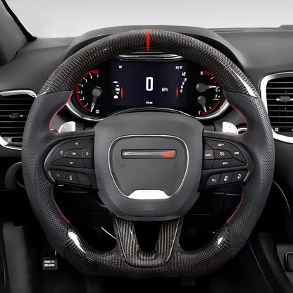 USA Warehouse Real Carbon Fiber Steering Wheel For Dodge 2015+, Challenger Custom Car Steering Wheel