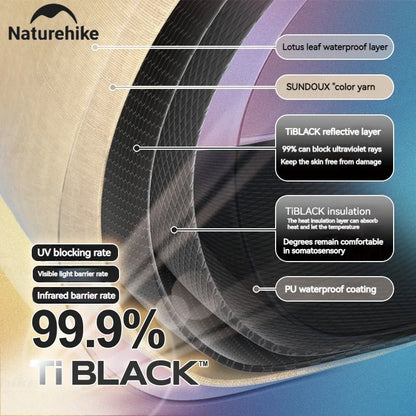 Naturehike Village 6.0 One Touch Tent Hut Automatic Tent for 4-8 People Family Camping UPF11000+ Waterproof 150D Black Coated