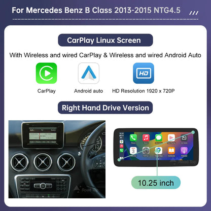 Touch Screen Car Radio for Mercedes Benz A B Class W176 CLA GLA W246 NTG4.5 Multimedia GPS With Carplay Android Auto Mirroring