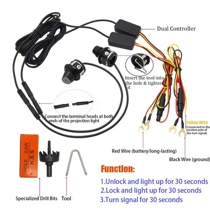 Senlo 2PCS LED Angel Wings Car Door Welcome Light Rearview Mirror Projector Lamp White Decoration Ambient Lamps Auto Accessories