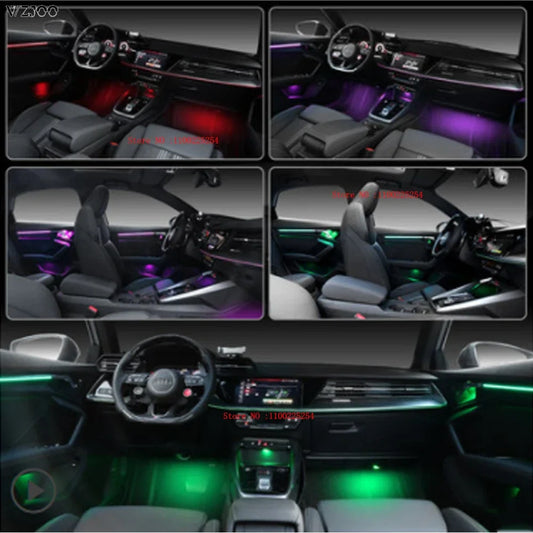 Atmosphere Lamp For A3 A3L 2021-2025 Dynamic Magic 30 Colors Mobile Control Saddle Trim Car RGB magic Symphony Ambient LED Light