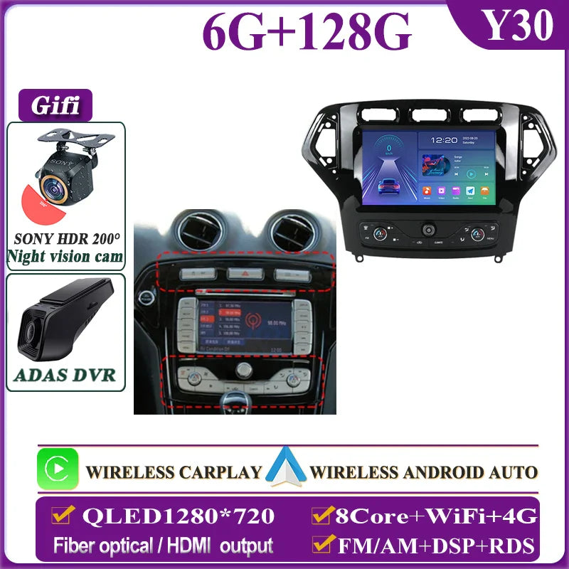Autostereo 14 For Ford Mondeo MK4 2007-2014 Car Multimedia Video Player GPS Navigation Radio Android 13 Auto Carplay No 2Din DVD