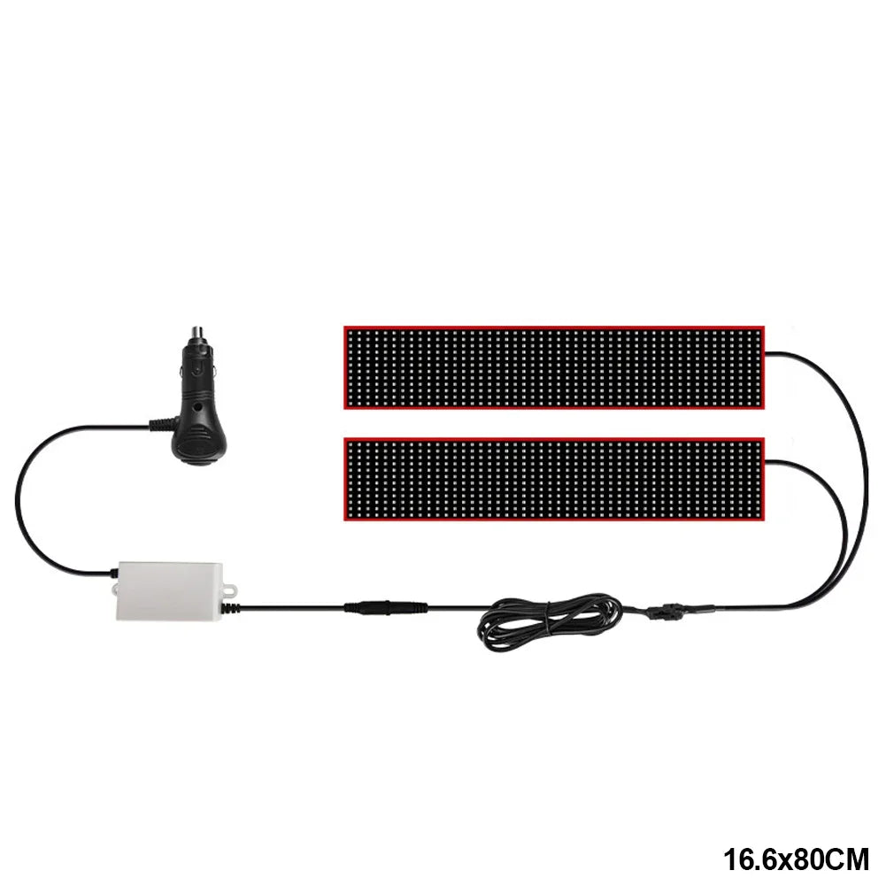 Devil‘s Eyes LED Panel Screen Light Remote Control Scrolling Animation Display 12V 24V LED Screen Light for Car Truck Windshield