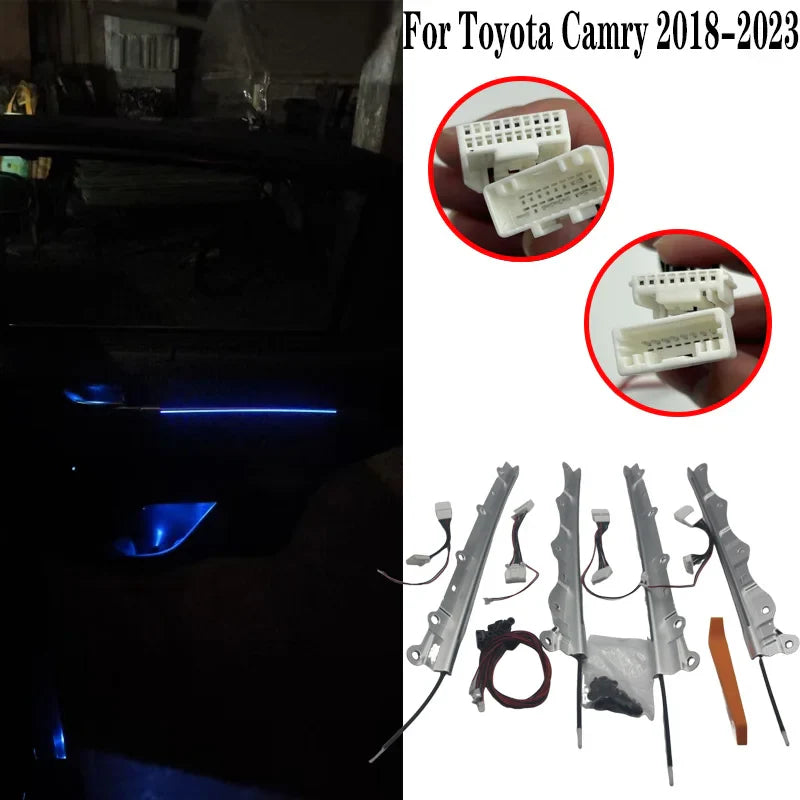 Ambient Light Decorative Light LED Car 4 Door Light For Toyota Camry xv70 2019 2020 2021 2022 2023 Atmosphere Lamp Ice Blue