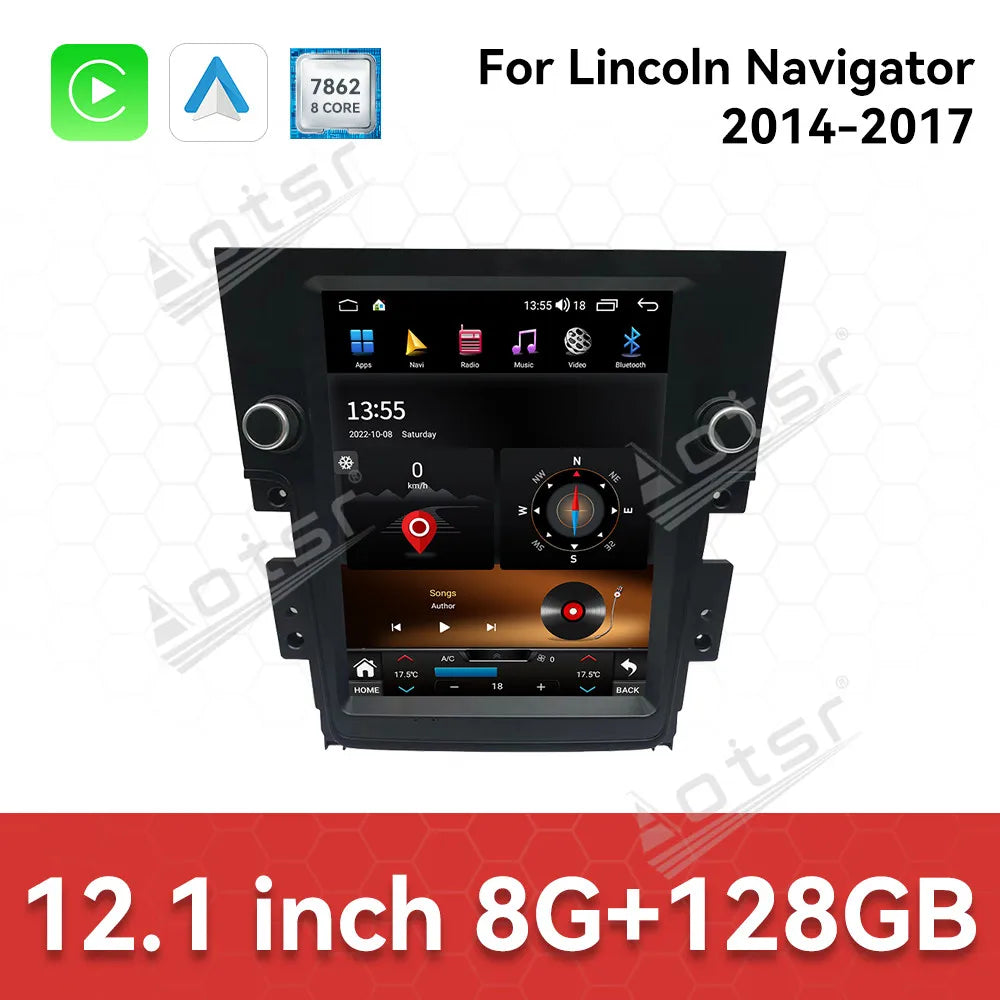 Touch Screen Android 14 Auto Multimedia Car Radio For Lincoln Navigator 2014-2017 Car GPS Navigation Audio Stereo Head Unit