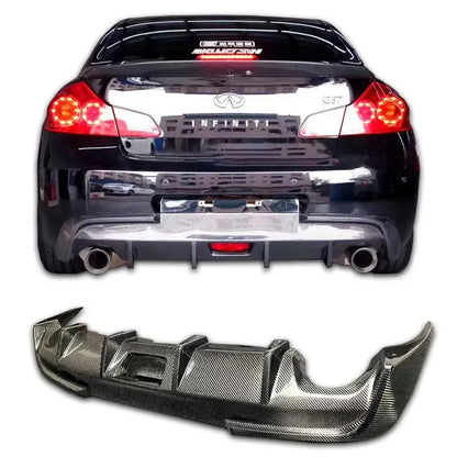 Rear Bumper Diffuser Spoiler Lip Trunk Wing Body Kit Splitter Cover Trim For Nissan Infiniti G37/25 Carbon Fiber