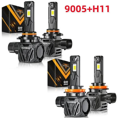 AUXBEAM Q40 Series 30000LM 120W LED Headlight Bulbs 9004 9005 9006 9007 H4 H11 H13 6500K White Plug and Play Canbus Headlamp