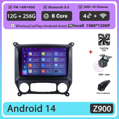 Android 14 Carplay Auto For Chevrolet Silverado 3 GMTK2 2014 2015 2016 2017 2018 Car Radio Multimedia Player Head Unit Screen