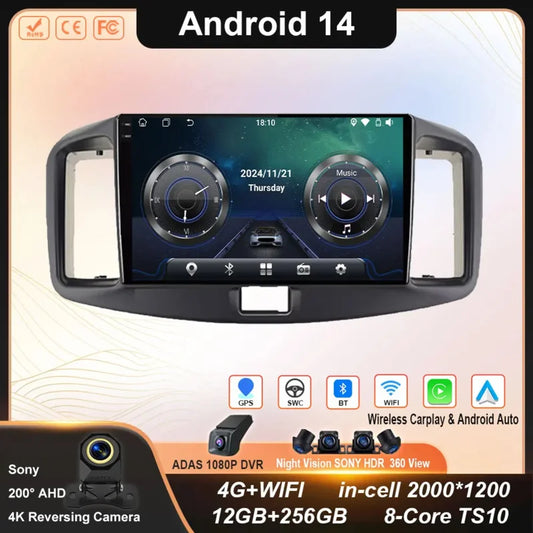 Autoraido For Daihatsu Mira 2013 - 2017 Car Radio Multimedia Video Player Navigation GPS Android 14 Stereo 4G No 2din 2 din dvd