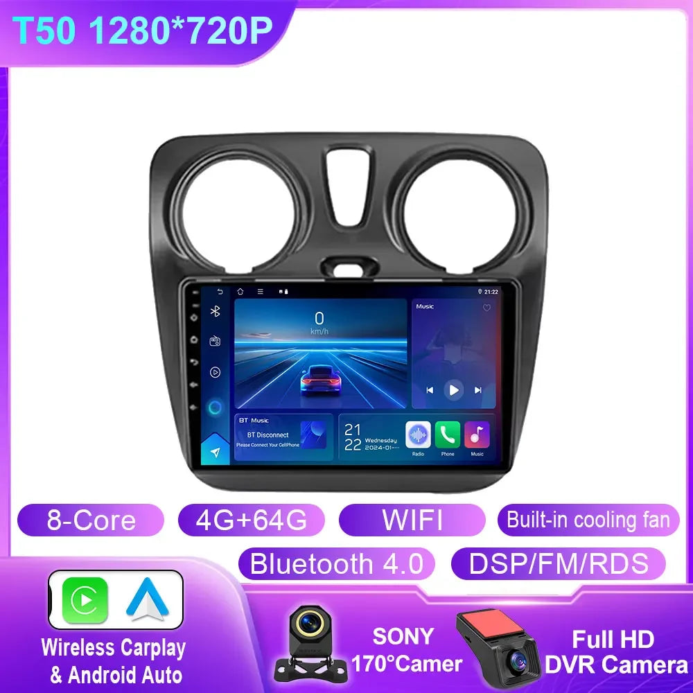 Car Radio For Renault Lodgy Dacia Dokker 2012 - 2020 Autoradio 4G WIFI GPS Car Video Multimedia Automotive Carplay Android Auto