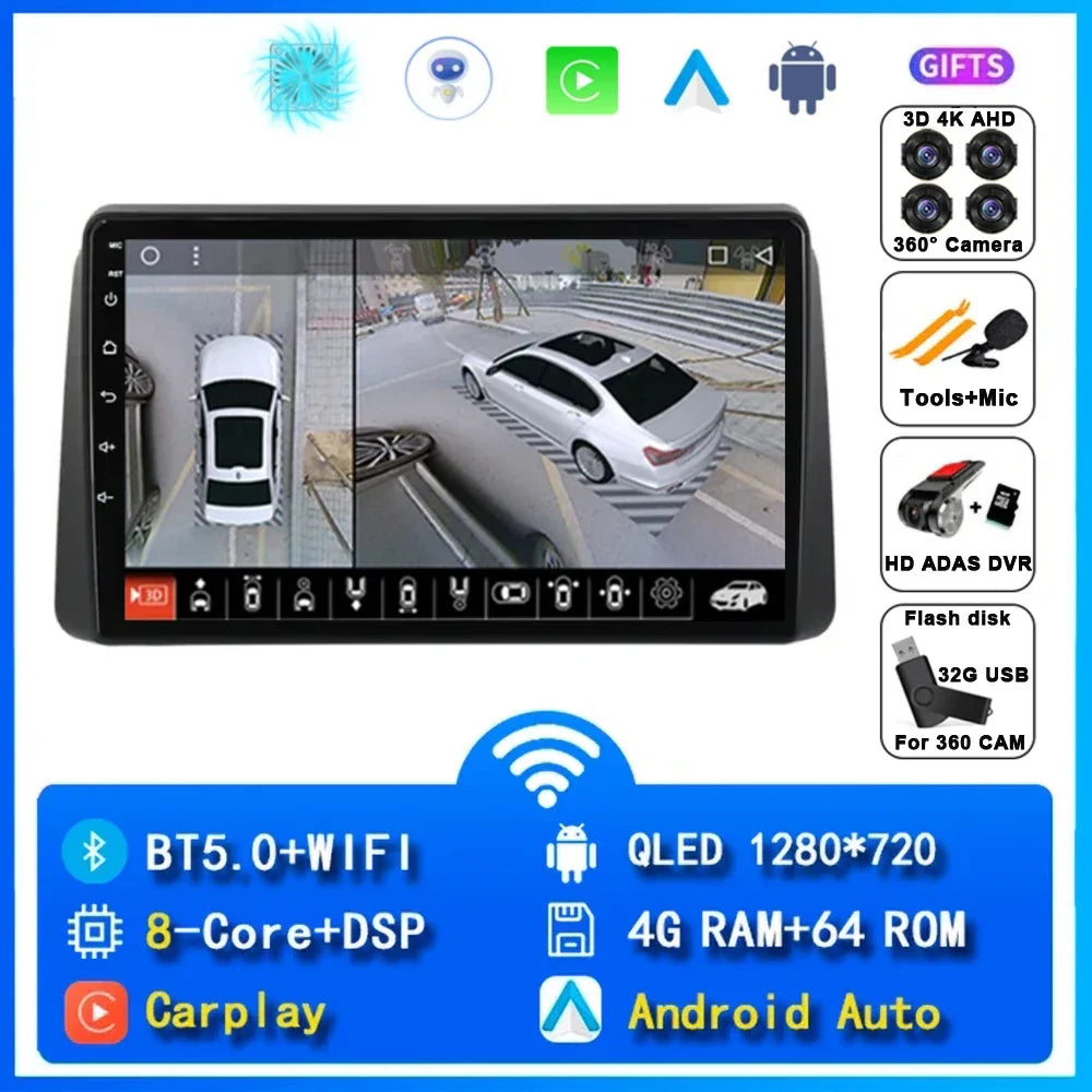 Android 14 Car Navigation Multimedia Player For Chrysler Grand Voyager 5 2011 - 2015 For Dodge Grand Caravan 2008-2020 2DIN DVD