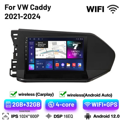Android 13 Car Radio For VW caddy 2021-2024 Head Unit Carplay Radio Navigation Multimedia Screen Auto carplay Cam Dash 7862CPU