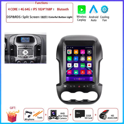 9.7 inch Car Video Radio Player Wireless Carplay DSP Stereo Touch Screen Auto Tools BT  For Ford Ranger 3 2011-2015 AM/FM/RDS